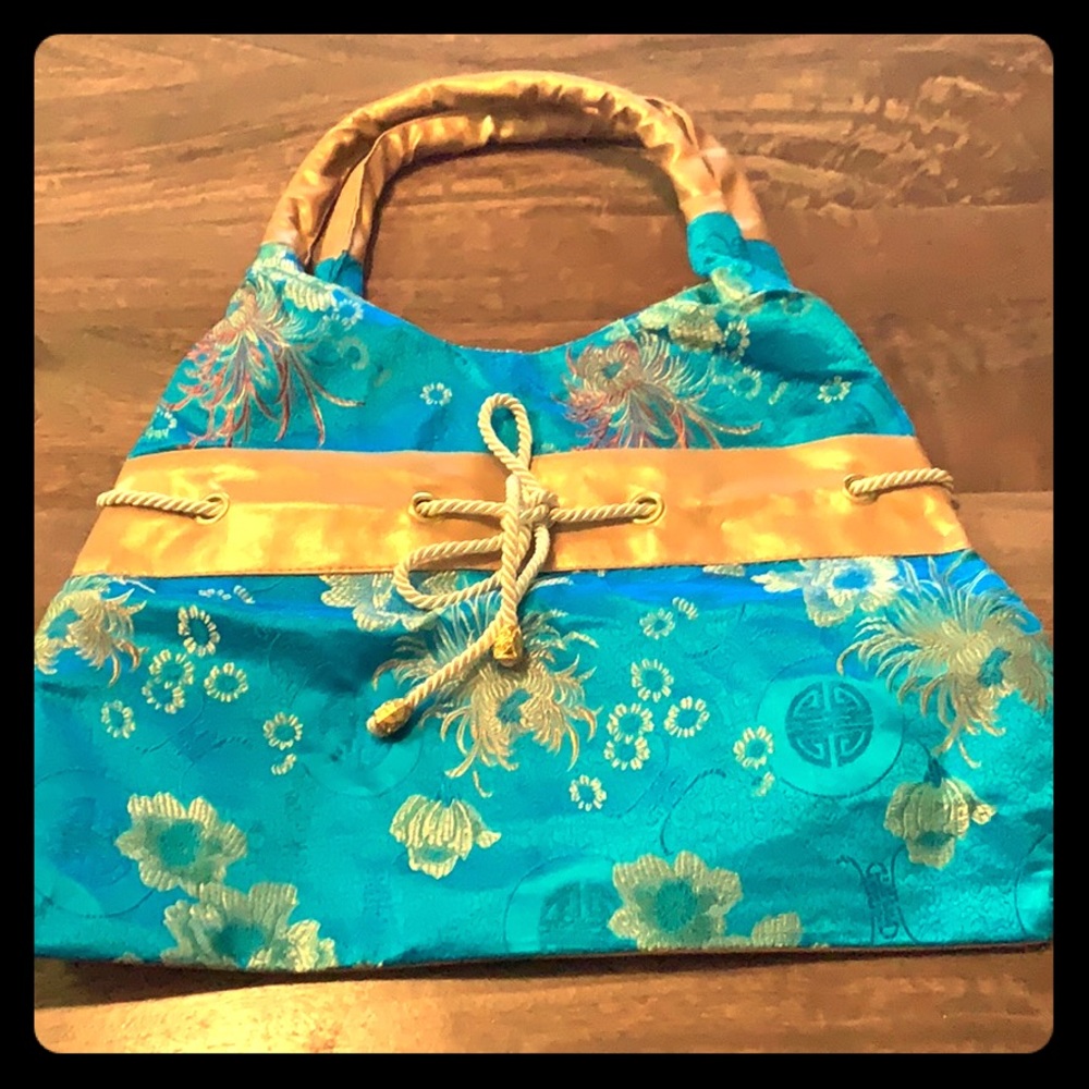 Blue and gold handbag!